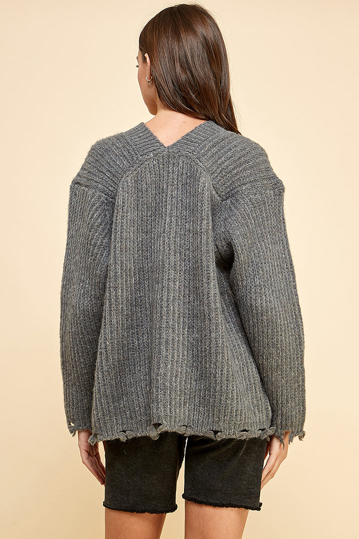Oversize V-Neck Sweater / S#ABVS0315