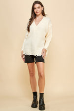 Load image into Gallery viewer, Oversize V-Neck Sweater / S#ABVS0315
