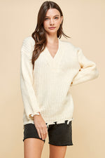 Load image into Gallery viewer, Oversize V-Neck Sweater / S#ABVS0315

