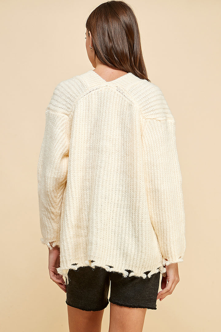 Oversize V-Neck Sweater / S#ABVS0315