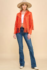 Load image into Gallery viewer, Faux Suede Fringe Jacket / S#AIB00103

