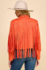 Load image into Gallery viewer, Faux Suede Fringe Jacket / S#AIB00103

