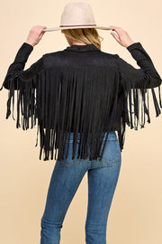 Faux Suede Fringe Jacket / S#AIB00103