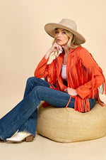 Load image into Gallery viewer, Faux Suede Fringe Jacket / S#AIB00103
