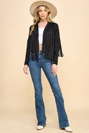 Faux Suede Fringe Jacket / S#AIB00103
