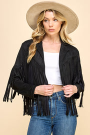 Faux Suede Fringe Jacket / S#AIB00103