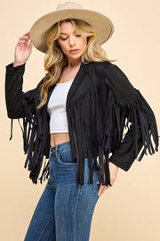 Faux Suede Fringe Jacket / S#AIB00103