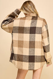 Oversized Plaid Long Shacket / S#AIB1001J