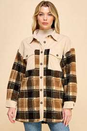 Oversized Plaid Shacket / S#AIB1247J