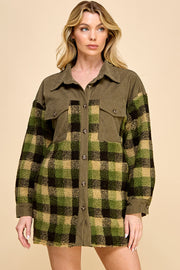 Oversized Plaid Shacket / S#AIB1247J