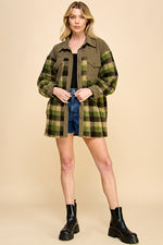 Load image into Gallery viewer, Oversized Plaid Shacket / S#AIB1247J

