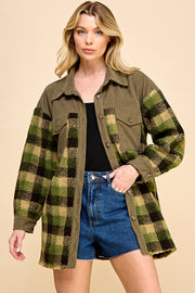 Oversized Plaid Shacket / S#AIB1247J