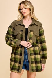 Oversized Plaid Shacket / S#AIB1247J