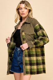 Oversized Plaid Shacket / S#AIB1247J