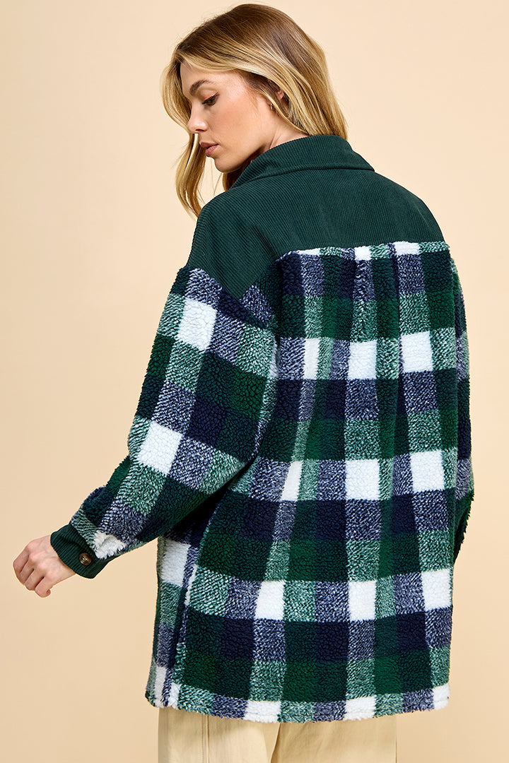 Oversized Plaid Shacket / S#AIB1247J