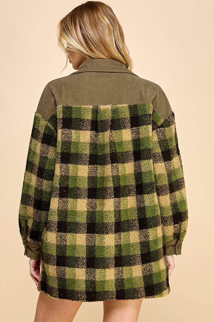 Oversized Plaid Shacket / S#AIB1247J