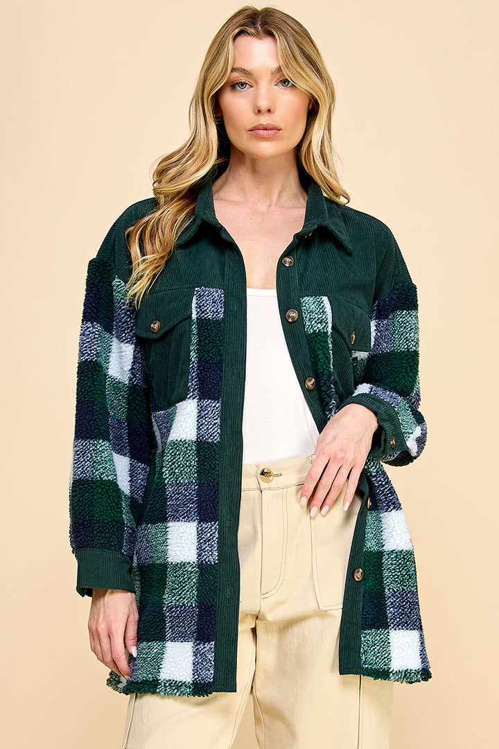 Oversized Plaid Shacket / S#AIB1247J
