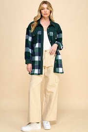 Oversized Plaid Shacket / S#AIB1247J