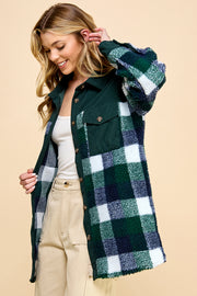 Oversized Plaid Shacket / S#AIB1247J