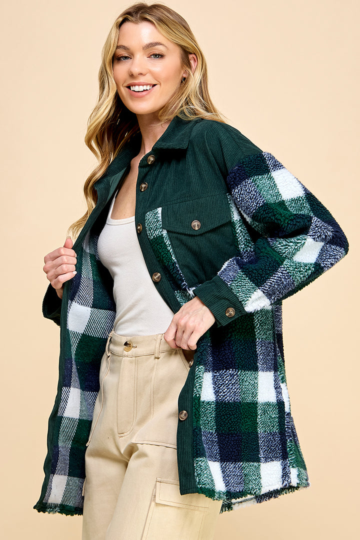 Oversized Plaid Shacket / S#AIB1247J