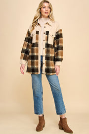 Oversized Plaid Shacket / S#AIB1247J