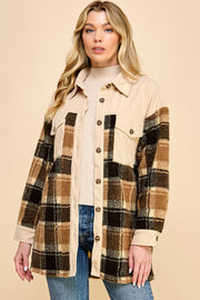 Oversized Plaid Shacket / S#AIB1247J
