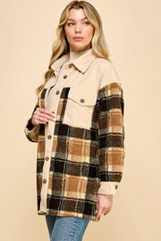Oversized Plaid Shacket / S#AIB1247J