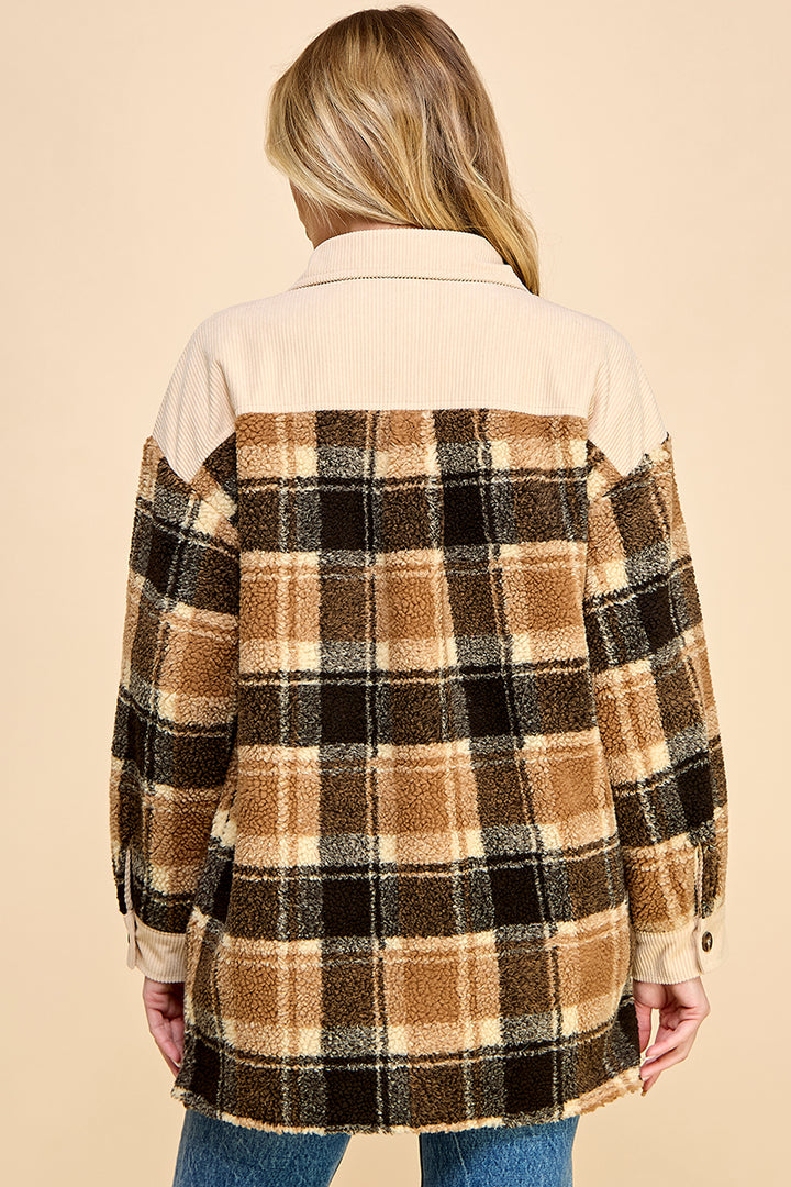 Oversized Plaid Shacket / S#AIB1247J
