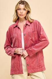 Boyfriend Oversized Corduroy Shacket / S#AIB3014