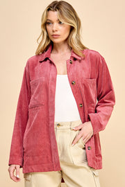 Boyfriend Oversized Corduroy Shacket / S#AIB3014