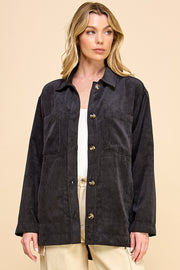 Boyfriend Oversized Corduroy Shacket / S#AIB3014