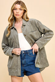 Boyfriend Oversized Corduroy Shacket / S#AIB3014