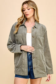 Boyfriend Oversized Corduroy Shacket / S#AIB3014