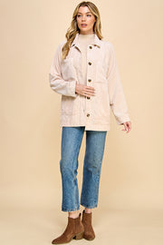 Boyfriend Oversized Corduroy Shacket / S#AIB3014