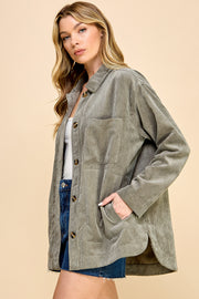 Boyfriend Oversized Corduroy Shacket / S#AIB3014