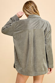 Boyfriend Oversized Corduroy Shacket / S#AIB3014