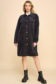 Oversized Corduroy Long Shacket / S#AIB3016