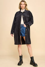 Load image into Gallery viewer, Oversized Corduroy Long Shacket / S#AIB3016
