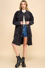 Oversized Corduroy Long Shacket / S#AIB3016
