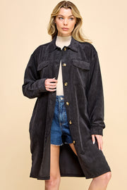 Oversized Corduroy Long Shacket / S#AIB3016