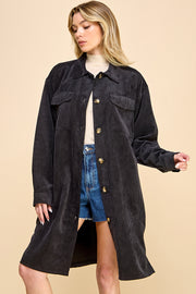 Oversized Corduroy Long Shacket / S#AIB3016