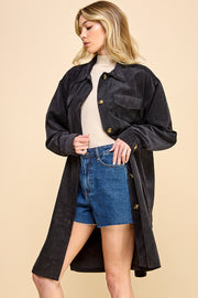Oversized Corduroy Long Shacket / S#AIB3016