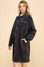 Oversized Corduroy Long Shacket / S#AIB3016