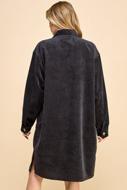 Oversized Corduroy Long Shacket / S#AIB3016