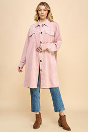 Oversized Corduroy Long Shacket / S#AIB3016