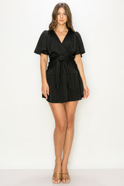 Short Bell-sleeve Mini Dress / S#ABDD0153