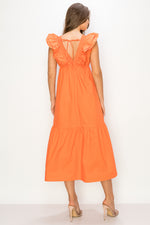 Load image into Gallery viewer, Double Ruffle Midi Dress/ S#ABDD0109
