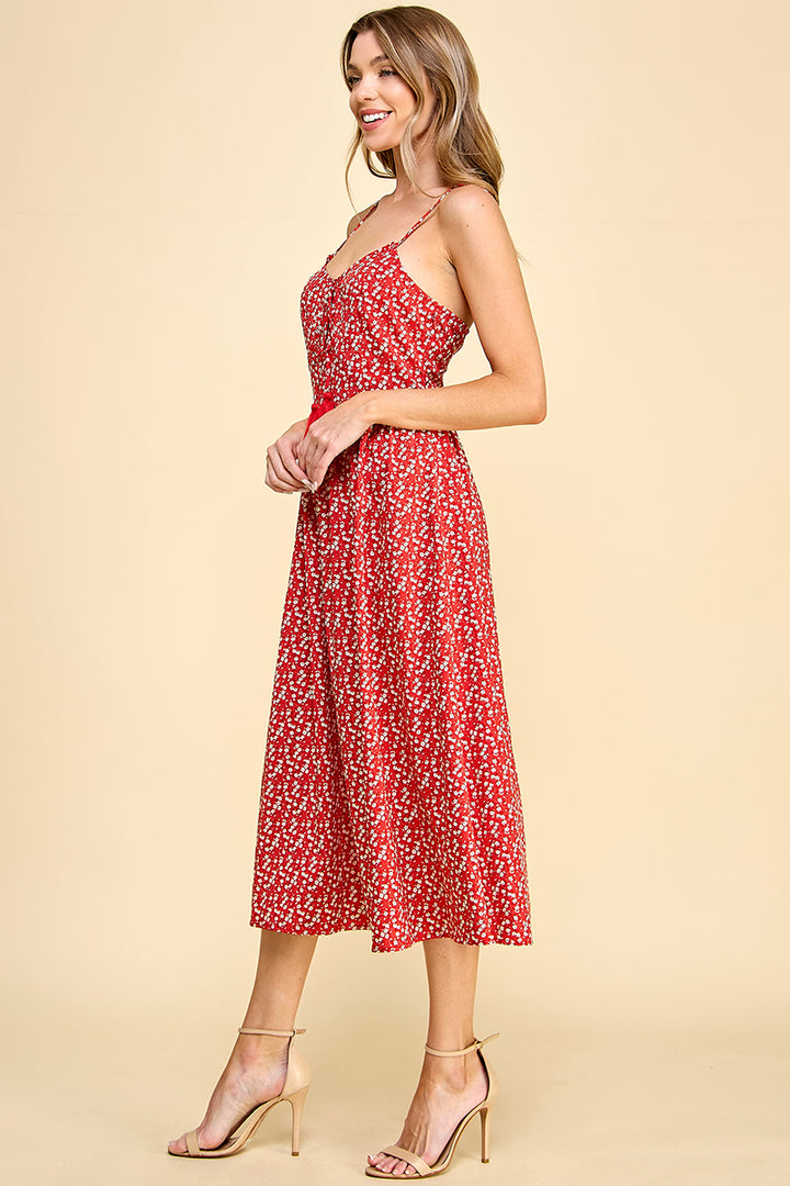 Cami Bow Front Midi Dress / S#HD5053