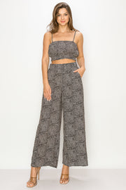 Cropped Cami top and Wide leg pants set / ABDT0105 ABDB0105
